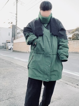 「Eddie Bauer（エディーバウアー）のアイテム（モッズコート）」を使った、人さん（メンズ・168cm）の冬コーディネート