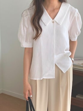 「MINS MINIS（ミンスミニス）のアイテム」を使った、perky room スタッフさん（レディース・164cm）の夏コーディネート