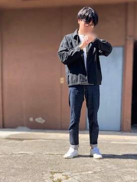 「INHERIT（インヘリット）のアイテム（ジャケット/アウター）」を使った、Shinyaさん（メンズ・172cm）の秋コーディネート