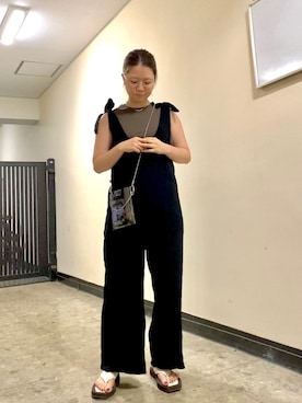 「ANAP（アナップ）のアイテム（オールインワン・サロペット）」を使った、m---＊さん（レディース・156cm）の夏コーディネート