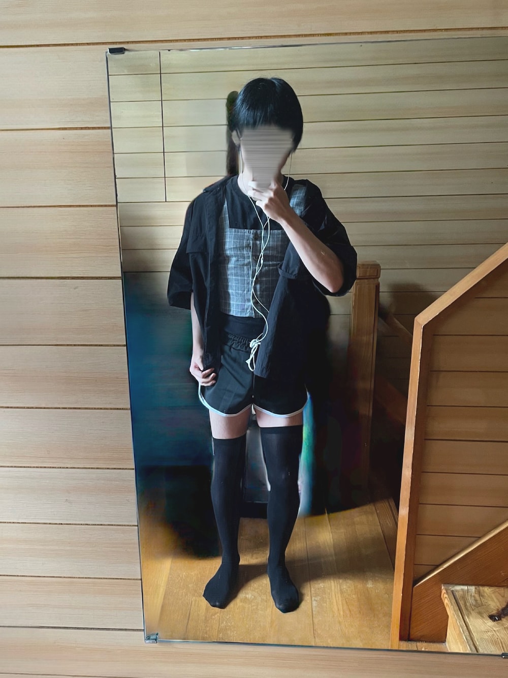 「レイヤードスタイル、夏コーデ、レディース男子、レディース男子部、モード、ブラック、femboy」｜「WEGOのアイテム（その他トップス、その他）」を使った、rakuru さん（骨格ナチュラル・メンズ・163cm）の夏コーディネートの1枚目の写真