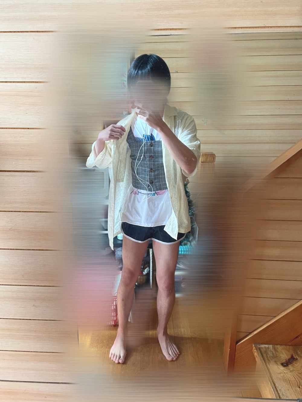 「プチプラ、夏だ！Tシャツ着よう！、モード、femboy、夏コーデ」｜「WEGOのアイテム（その他トップス、その他）」を使った、rakuru さん（骨格ナチュラル・メンズ・163cm）の夏コーディネートの1枚目の写真
