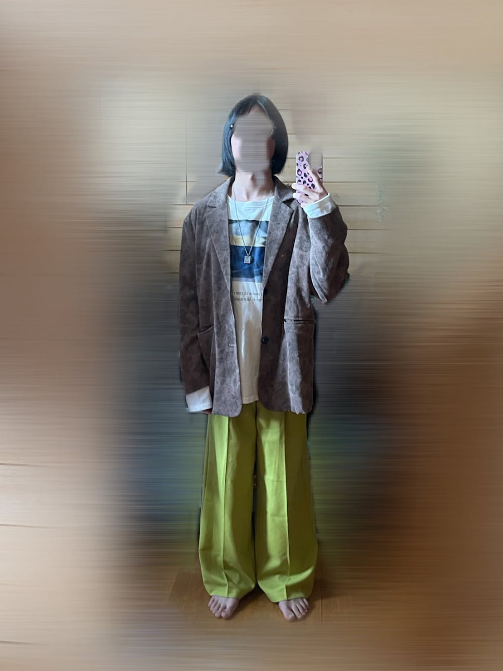 「今日のコーデ、カジュアル、テーラードジャケット、春色、メンズファッション」｜「NOLCCTNのアイテム（テーラードジャケット、ブラウン系）」を使った、rakuru さん（骨格ストレート・メンズ・163cm）の春コーディネートの1枚目の写真