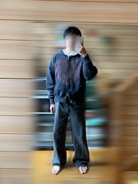 「ADRER（アドラー）のアイテム（パーカー）」を使った、rakuru さん（メンズ・163cm）の春コーディネート