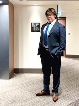 「アイテム（フォーマルスーツ/小物）」を使った、棚橋弘至さん（メンズ・181cm）の春コーディネート