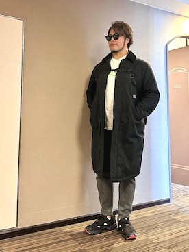 「アイテム（セットアップ）」を使った、棚橋弘至さん（メンズ・181cm）の春コーディネート