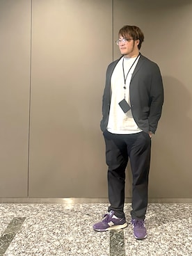 「アイテム（セットアップ）」を使った、棚橋弘至さん（メンズ・181cm）の冬コーディネート