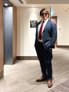 「アイテム（フォーマルスーツ/小物）」を使った、棚橋弘至さん（メンズ・181cm）の春コーディネート