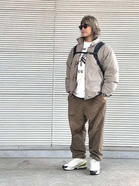 「アイテム（ダウンジャケット/コート）」を使った、棚橋弘至さん（メンズ・181cm）の冬コーディネート