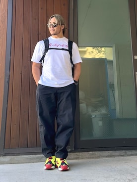 「アイテム（パンツ）」を使った、棚橋弘至さん（メンズ・181cm）の夏コーディネート