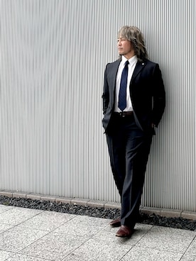 「アイテム（フォーマルスーツ/小物）」を使った、棚橋弘至さん（メンズ・181cm）の秋コーディネート