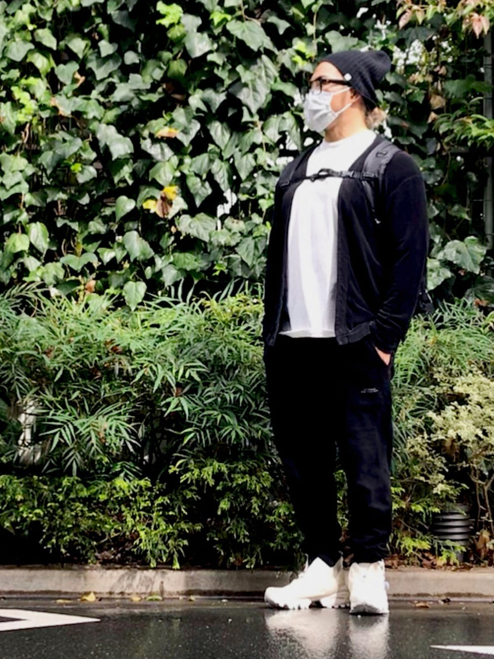 「PUMP FURY」｜「Ron Hermanのアイテム（ニットキャップ/ビーニー、ブラック系）」を使った、棚橋弘至さん（メンズ・181cm）の秋コーディネートの1枚目の写真