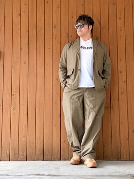 「アイテム（ジャケット/アウター）」を使った、棚橋弘至さん（メンズ・181cm）の夏コーディネート