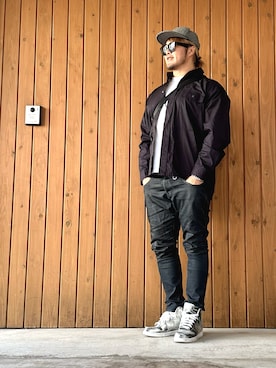 「NEW ERA（ニューエラ）のアイテム（シャツ/ブラウス）」を使った、棚橋弘至さん（メンズ・181cm）の春コーディネート