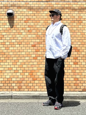 「NEW ERA（ニューエラ）のアイテム（シャツ/ブラウス）」を使った、棚橋弘至さん（メンズ・181cm）の春コーディネート