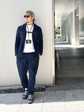 「アイテム（セットアップ）」を使った、棚橋弘至さん（メンズ・181cm・40代）の夏コーディネート