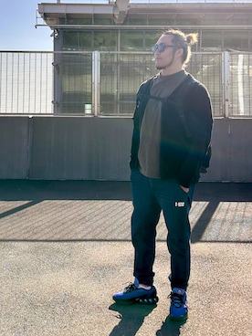 「アイテム（カーディガン/ボレロ）」を使った、棚橋弘至さん（メンズ・181cm・40代）の夏コーディネート