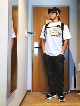 「and wander」｜棚橋弘至さん（メンズ・181cm）の夏コーディネート