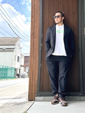 「アイテム（セットアップ）」を使った、棚橋弘至さん（メンズ・181cm・40代）の夏コーディネート