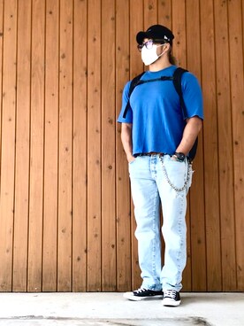 「and wander（アンドワンダー）のアイテム（バッグ）」を使った、棚橋弘至さん（メンズ・181cm）の秋コーディネート