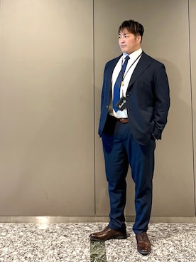 「アイテム（フォーマルスーツ/小物）」を使った、棚橋弘至さん（メンズ・181cm）の春コーディネート