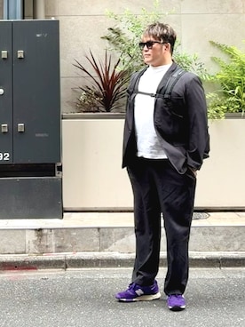 「アイテム（セットアップ）」を使った、棚橋弘至さん（メンズ・181cm）の春コーディネート