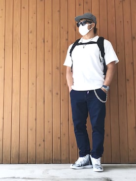 「Chrome Hearts」｜「アイテム（キャップ）」を使った、棚橋弘至さん（メンズ・181cm）の夏コーディネート