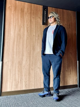 「アイテム（セットアップ）」を使った、棚橋弘至さん（メンズ・181cm・40代）の秋コーディネート