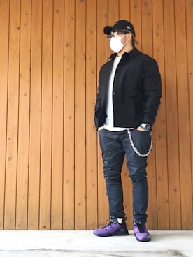 「CDG（シーディージー）のアイテム（ジャケット/アウター）」を使った、棚橋弘至さん（メンズ・181cm）の秋コーディネート