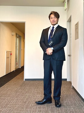 「TAKEO KIKUCHI（タケオキクチ）のアイテム」を使った、棚橋弘至さん（メンズ・181cm）の冬コーディネート