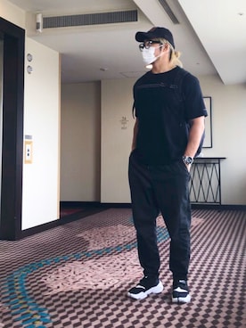 「and wander」｜棚橋弘至さん（メンズ・181cm）の夏コーディネート