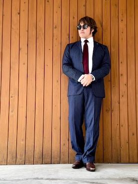 「POLICE（ポリス）のアイテム」を使った、棚橋弘至さん（メンズ・181cm）の春コーディネート