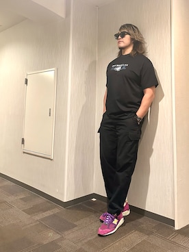 「SOPHNET.（ソフネット）のアイテム（Tシャツ/カットソー）」を使った、棚橋弘至さん（メンズ・181cm・40代）の夏コーディネート