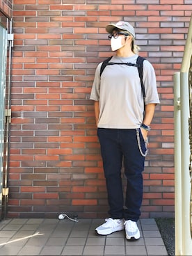 「and wander」｜棚橋弘至さん（メンズ・181cm）の夏コーディネート