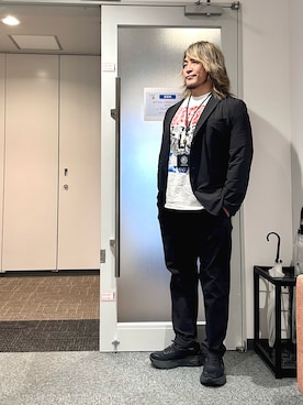 「アイテム（ジャケット/アウター）」を使った、棚橋弘至さん（メンズ・181cm・40代）の秋コーディネート