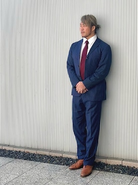 「アイテム（スーツセット）」を使った、棚橋弘至さん（メンズ・181cm）の秋コーディネート