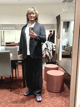 棚橋弘至さん（メンズ・181cm）の秋コーディネート