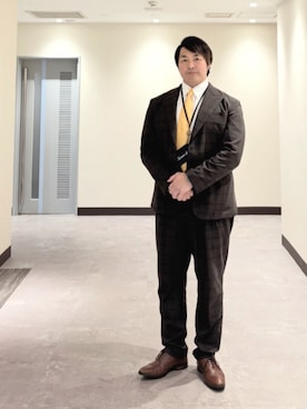 「アイテム（スーツセット）」を使った、棚橋弘至さん（メンズ・181cm）の秋コーディネート