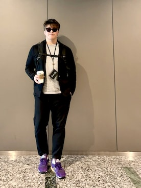「アイテム（セットアップ）」を使った、棚橋弘至さん（メンズ・181cm）の夏コーディネート