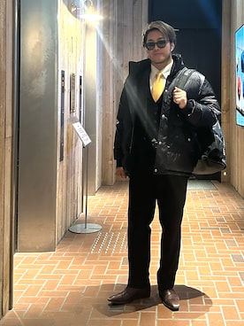 「Berluti（ベルルッティ）のアイテム」を使った、棚橋弘至さん（メンズ・181cm）の冬コーディネート