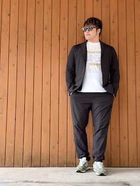 「アイテム（ジャケット/アウター）」を使った、棚橋弘至さん（メンズ・181cm）の夏コーディネート