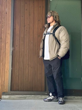 「アイテム（バックパック/リュック）」を使った、棚橋弘至さん（メンズ・181cm）の秋コーディネート