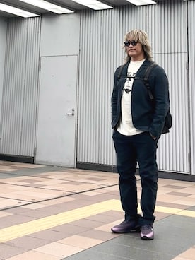「アイテム（バックパック/リュック）」を使った、棚橋弘至さん（メンズ・181cm）の冬コーディネート