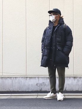 「Sacai（サカイ）のアイテム（ダウンジャケット/コート）」を使った、棚橋弘至さん（メンズ・181cm）の冬コーディネート