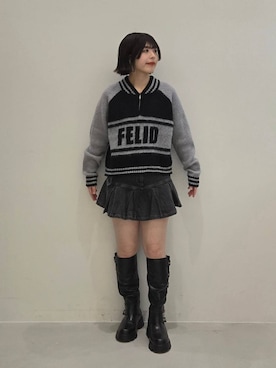 「3.3 Field Trip （3.3フィールドトリップ）の3.3 Field Trip／プリーツデニムスカート 2977561（デニムスカート）」を使った、ざわざわ⭐️さん（レディース・154cm）の秋コーディネート