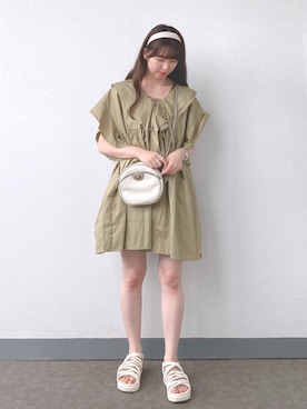 「sakishimatokyo（サキシマトーキョー）のアイテム（チュニック）」を使った、ayachan❀さん（レディース・150cm）の夏コーディネート