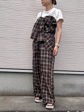 「アイテム（つなぎ/オールインワン）」を使った、yukatoshibonさん（レディース・154cm）の秋コーディネート