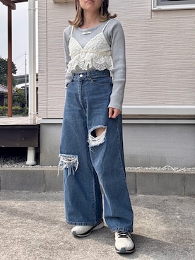 「Kastane（カスタネ）のアイテム（パンツ）」を使った、yukatoshibonさん（レディース・154cm）の春コーディネート