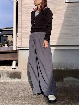 「アイテム（スリッポン）」を使った、yukatoshibonさん（レディース・154cm）の秋コーディネート