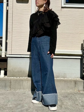 「niko and...（ニコアンド）のアイテム（アクセサリー）」を使った、yukatoshibonさん（骨格ウェーブ・レディース・154cm）の秋コーディネート